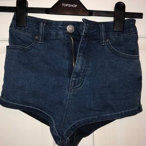 Flirty super high waisted jean shorts